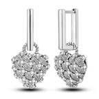 925 Sterling Silver Pink Sweet Bow Drop Earrings Trendy Anniversary Jewellery