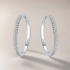 925 Sterling Silver Minimalist Designed Hoop Earrings Fine Birthday Gift