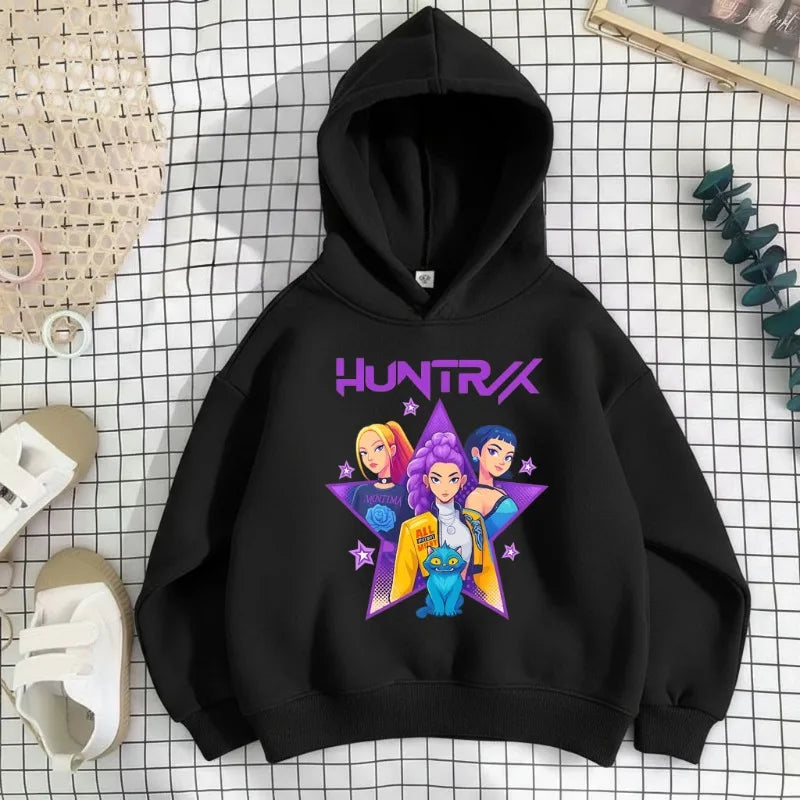 K-pop Girls Casual Long Sleeve Hooded Sweatshirt Breathable Sport Pullover