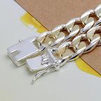8/10mm Solid Chain Bracelet 925 Sterling Silver Men Women Noble Party Gift