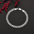 7mm Chain Bracelet 925 Sterling Silver Men Women Luxury Designer Jewellery