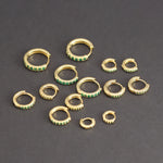 1 Pair Green Little Huggies Stainless Steel Hoop Earrings Tiny Rings