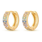 925 Sterling Silver Gold Temperament Versatile Hoop Earrings Birthday Gift
