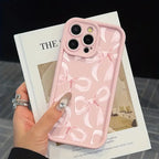 Gentle Pink Bow Soft Case for iPhone 16 17 15 14 13 12 11 Pro Max Plus SE