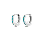 8mm Stainless Steel Minimal Hoop Earrings Zirconia Helix Tragus