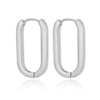 2022 Stainless Steel Zircon Square Chain Hoop Earrings Small Pendant