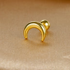 1pc Stainless Steel Moon Cross Stud Tiny Zirconia Rook Tragus Helix Piercing