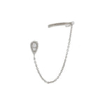 Stainless Steel Gold Colour Chain Dangle Drop Earrings Clip Earring