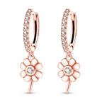 925 Sterling Silver Blue Hydrangea Flower Drop Earrings Anniversary Jewellery Gift