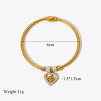 Heart Pearls Stainless Steel Charm Bracelet Girls Birthday Jewellery