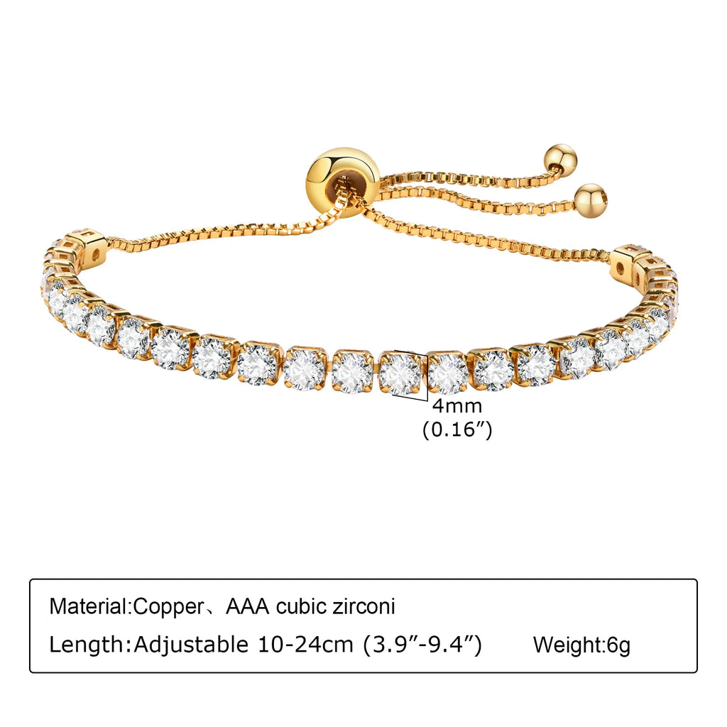 6mm Paperclip Chain Bracelet 18k Gold Plated Stainless Steel Link Adjustable Stackable Jewelry for Women Girls Gift