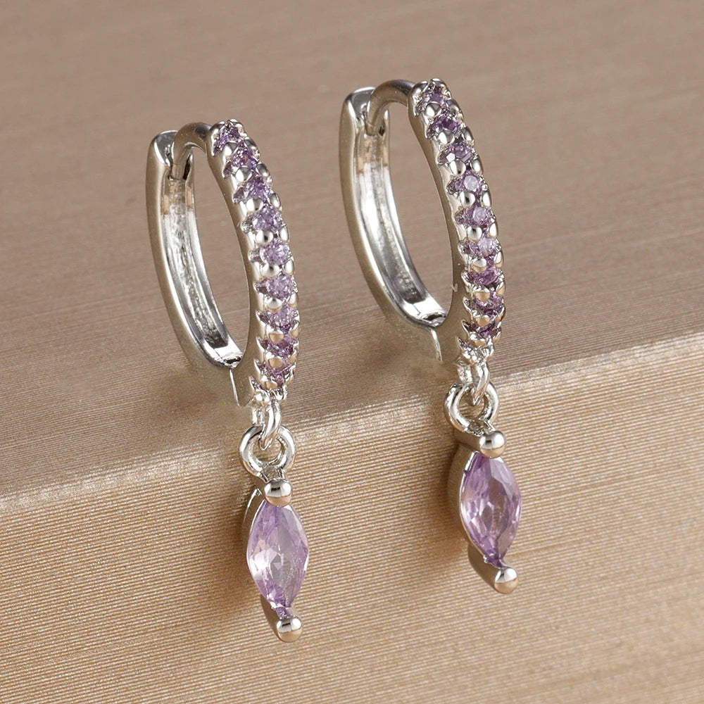 Luxury Cubic Zirconia Stainless Steel Gold Colour Horse Eye Earrings