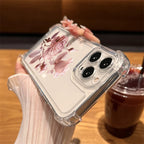 Flower Silicone Case for iPhone 17 16 15 14 13 12 Pro Max Plus Clear