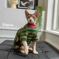 Warm Stripe Sweatshirt Dog Cat Winter Clothes Plush Hoodie Puppy Kitten Gift