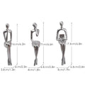 Set of 3 Abstract Figurines Nordic The Thinker Modern Art Sculpture Bookshelf Decor