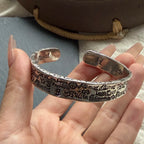 100% Solid 925 Sterling Silver Metal Bracelet for Women Men Vintage Black Stone Letters Handmade Simple Birthday Gift