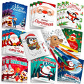 24pc Christmas Coloring Books Bulk & 12 Color Pencils Kids - Ship from UK