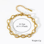 Flower Butterfly Heart Stainless Steel Charm Bracelet Gold Colour