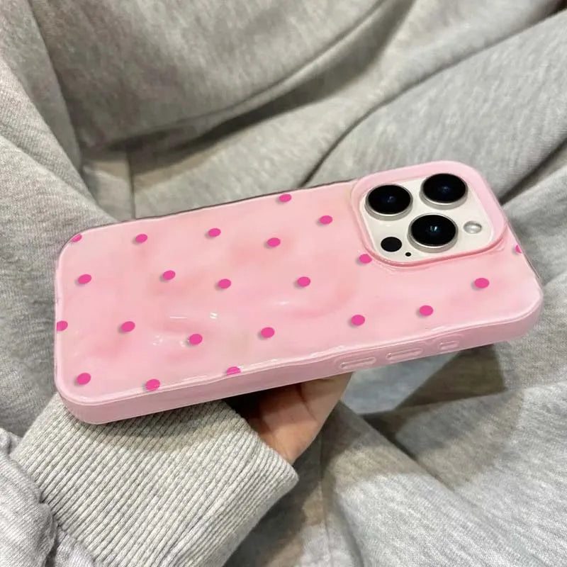Polka Dots Phone Case for iPhone 17 16 15 14 13 12 11 Pro Max Plus Air Soft