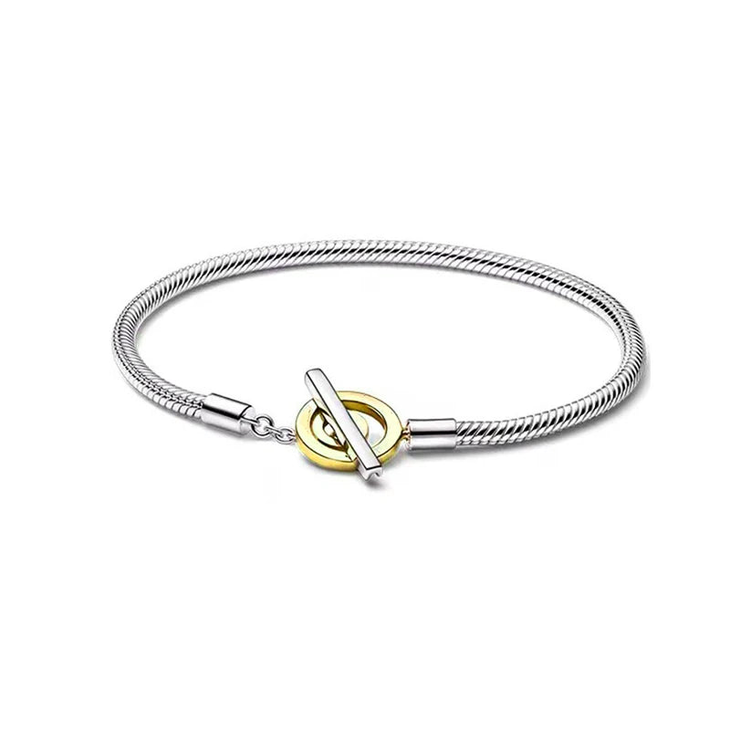 Real 925 Sterling Silver 17-20CM Snowflake Dreamcatcher Star Original Bracelet Fit For Wedding Fine Jewelry DIY Making