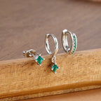 3PCS Fashion Geometric Zircon Small Drop Earrings Set Temperament