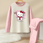 Sanrio Hello Kitty and Kuromi Girls Autumn Winter Pyjamas Soft Home Wear
