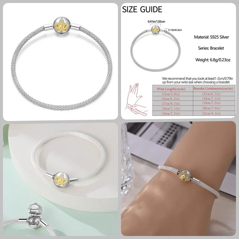925 Silver 17-20CM Heart Pave Zirconia Original Bracelets Infinity Bracelet Fit DIY Charms Bead Birthday Jewelry Gifts Hot Sale