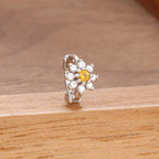 1 Piece Stainless Steel Zircon Minimal Hoop Earring 14K Gold Plated