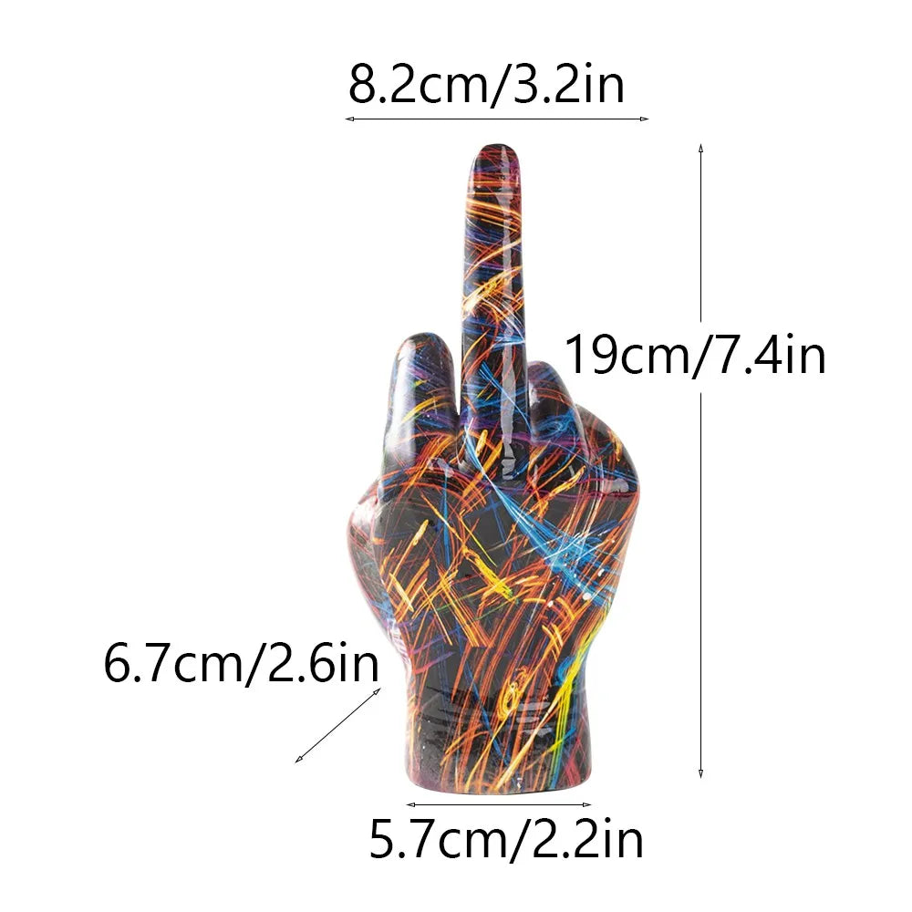 Black Gold Middle Finger Hand Gesture Figurine Pop Modern Art Decoration Accessories