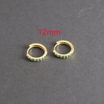 1 Pair Green Little Huggies Stainless Steel Hoop Earrings Tiny Rings