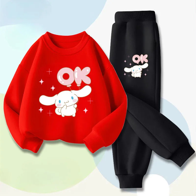 Sanrio Cinnamoroll Boys and Girls Casual Hoodies and Joggers 2-Piece Set