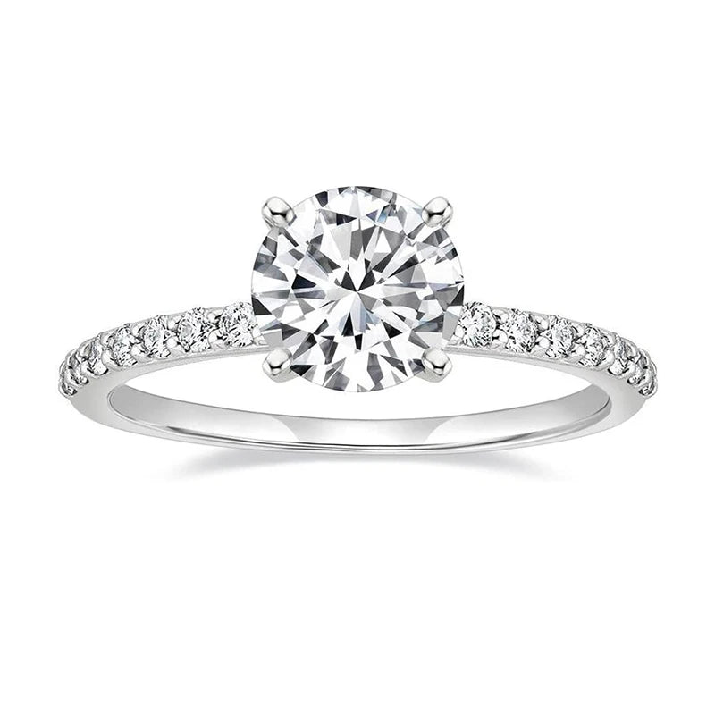 14k Gold Filled 2 Carat 8mm Round Moissanite Solitaire Ring GRA Certified