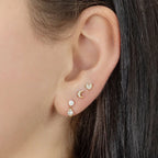 2022 Stainless Steel Zircon Square Chain Hoop Earrings Small Pendant