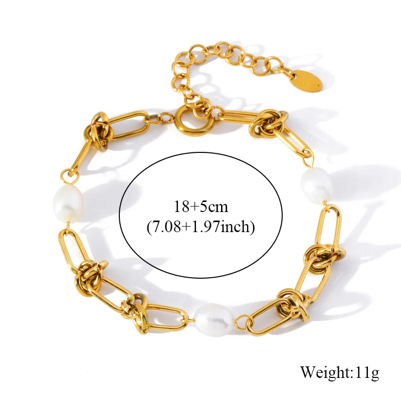 Gold Colour Stainless Steel Bangle 18K Plated Heart Wrist Chain