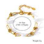 Gold Colour Stainless Steel Bangle 18K Plated Heart Wrist Chain
