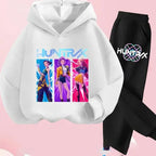 Toddler Girls Kpop Demon Hunters Hoodie Set Fashion Casual Sweatshirt Suit