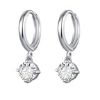 Fashion Stainless Steel Crystal Zircon Drop Earrings Punk Wedding Gift