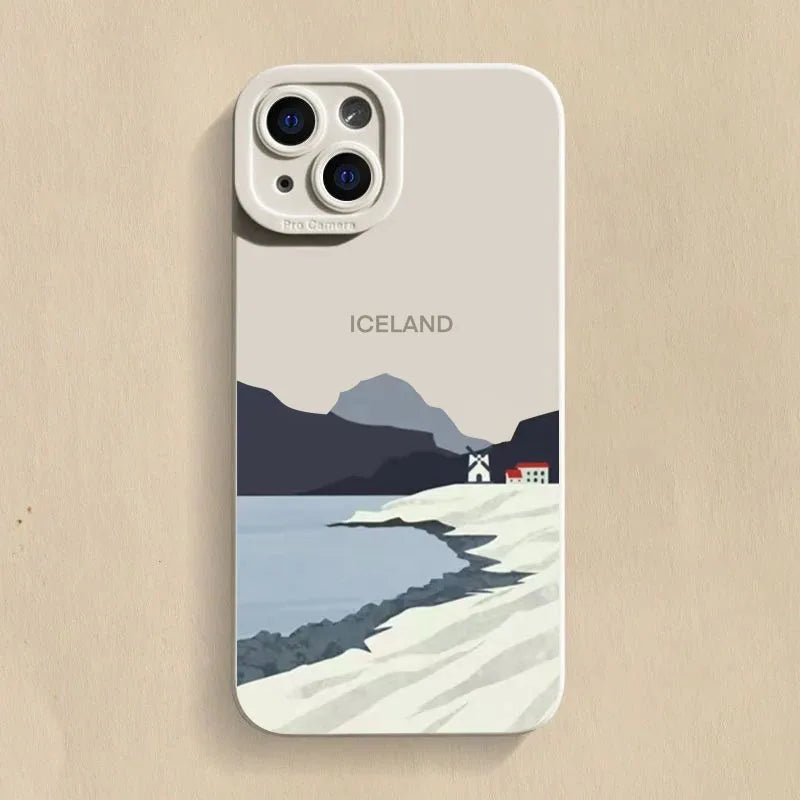 Simple Oil Painting Road Sign Case for Samsung S24 S23 Ultra A54