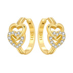 925 Sterling Silver Curled Grass Pattern Flower Hoop Earrings Women's Jewellery