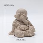 Three Wise Monks Figurines Buddhist Statue Buda Sculpture Laughing Buddha Zen Ornament