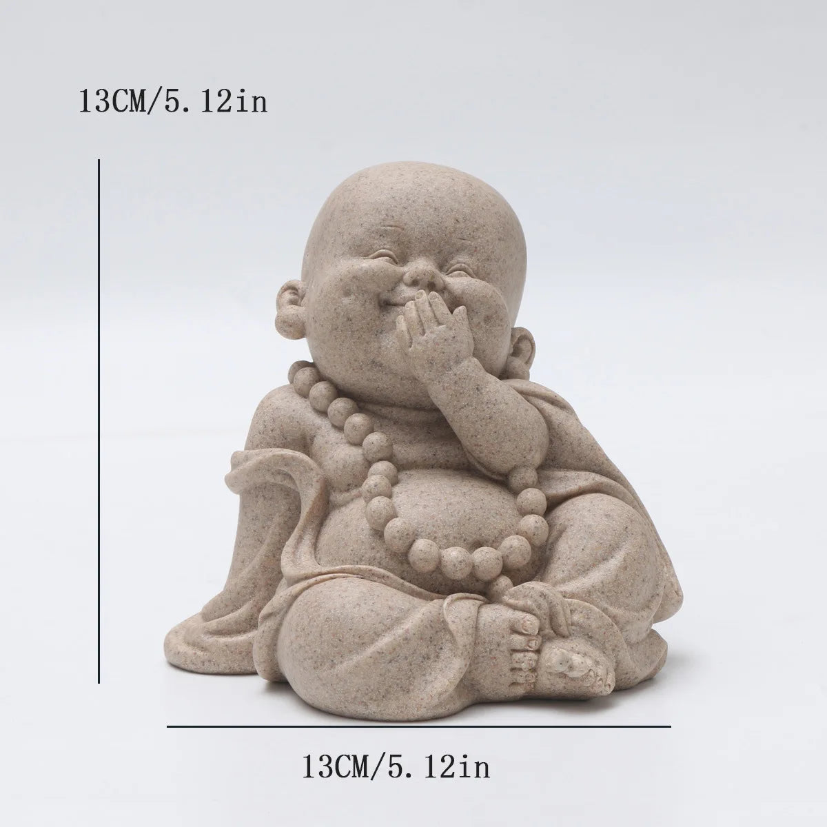Three Wise Monks Figurines Buddhist Statue Buda Sculpture Laughing Buddha Zen Ornament