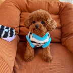 Striped Plush Pet Vest Warm Fleece Dog Cat Sweater Sleeveless Puppy Outfit