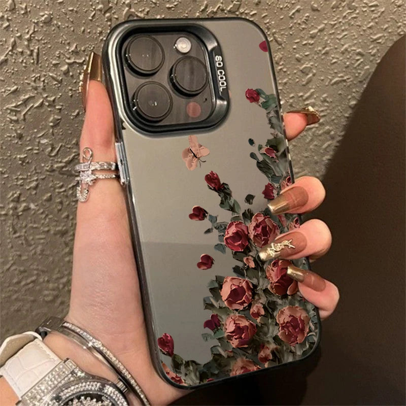 Retro Red Rose Matte Laser Case for Samsung Galaxy A15 A35 A55 S24