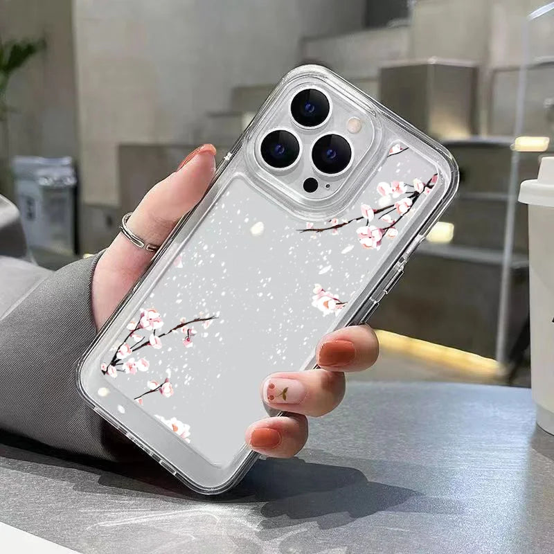 Wildflower Graphic Clear Case for Redmi Note 13 12 Pro Plus 12S 11S 10S