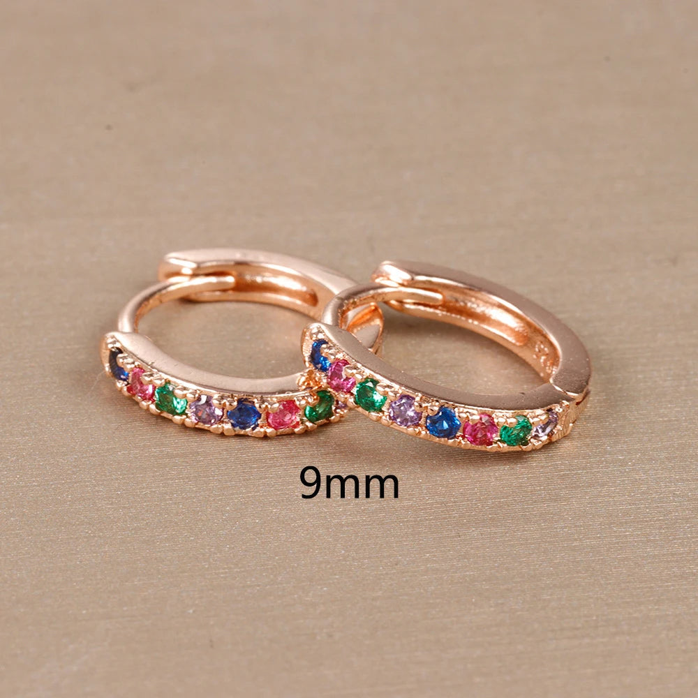 1 Pair Stainless Steel Cubic Zirconia Minimal Hoop Earrings Huggie