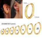 1Pairs/2Pcs Small Hoop Earrings Women Men Gold Silver Anti-allergy