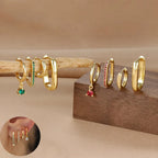 4PCS Luxury Gold Colour U-shaped Earrings Set 18K Gold Plated Huggie