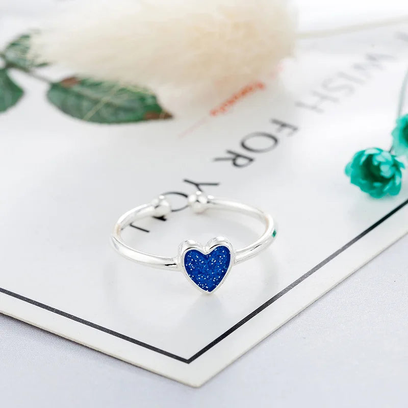 925 Sterling Silver Heart Adjustable Ring Engagement Wedding Luxury Jewellery Wholesale
