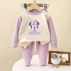 Girls Long Sleeve Pyjamas Set Dralon Fabric Casual Home Wear Sleepwear