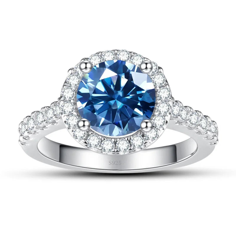 New Grey Color 1CT Moissanite Ladies Ring Silver 925 Jewerly For Women Fashion Engagement Wedding Diamond Party JewerlyRings